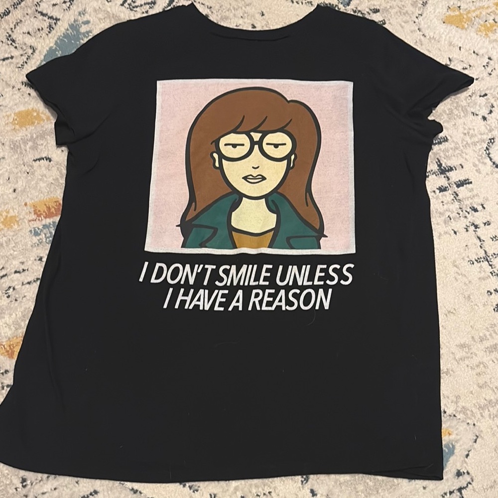 Daria Black Graphic Short Sleeve T-Shirt